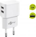 Goobay Dual USB-Ladegerät 12W weiß 