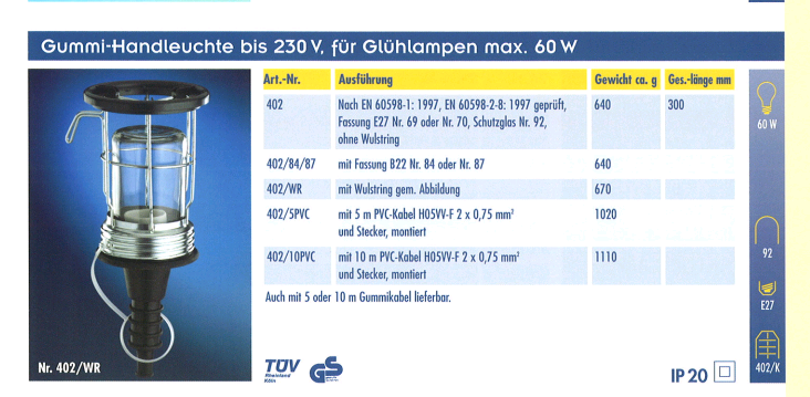 SCHNEI Handlampe                  402/WR 
