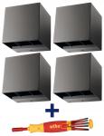 SGL 4x Wandleuchte ARTES IP65 grafit 3K 
