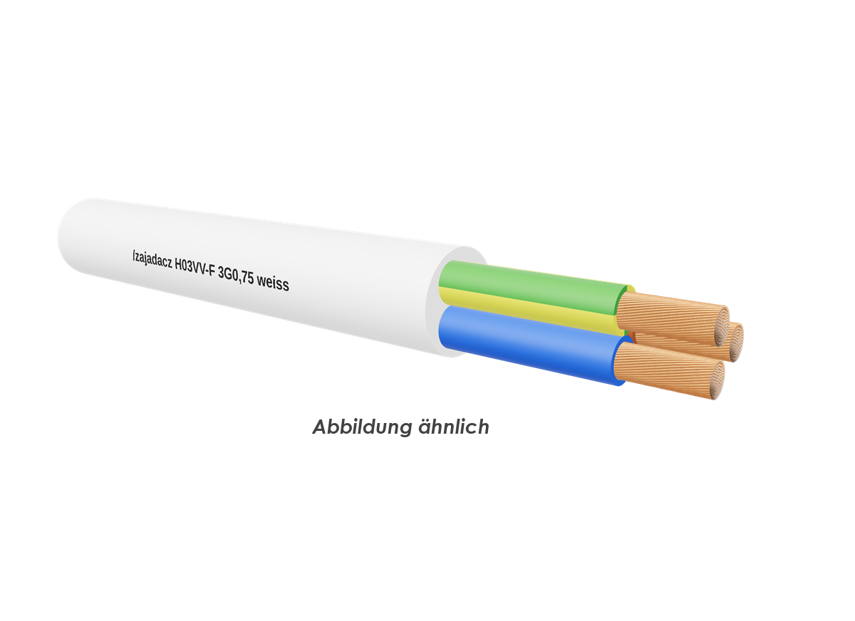 H03VV-F 3G0,75 weiss Eca        Ring 50m 