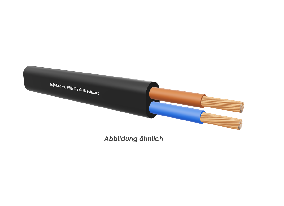 H03VVH2-F 2x0,75 schwarz       Ring 100m 