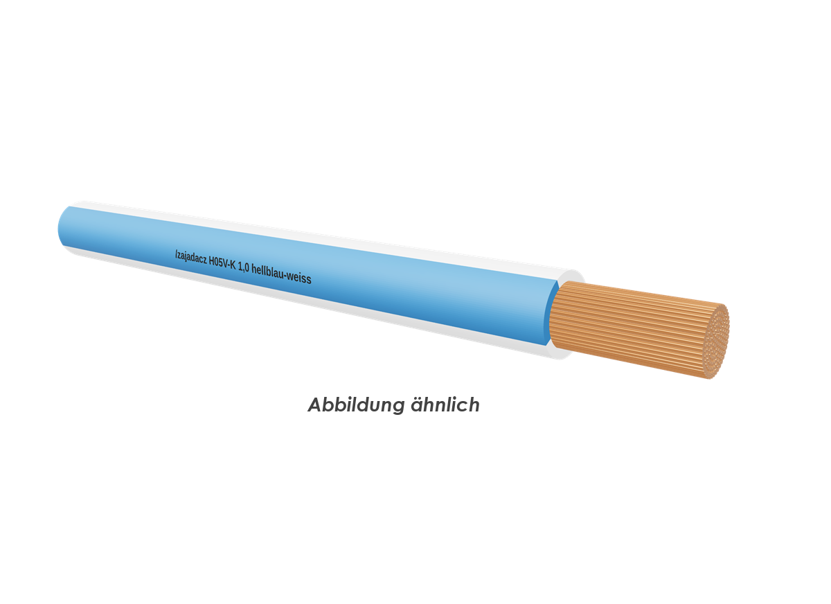 H05V-K 1,0 hellblau-weiss Eca  Ring 100m 