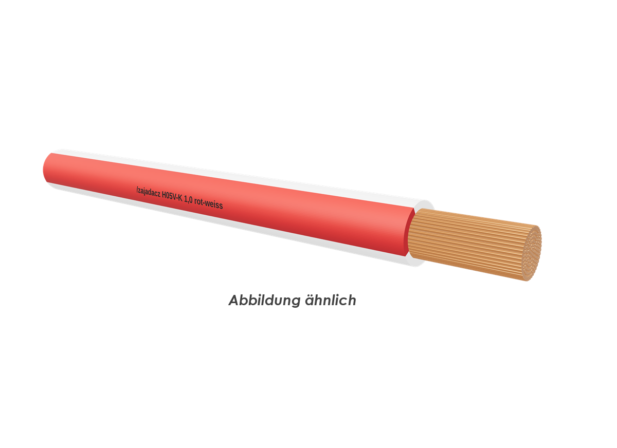 H05V-K 1,0 rot-weiss Eca       Ring 100m 