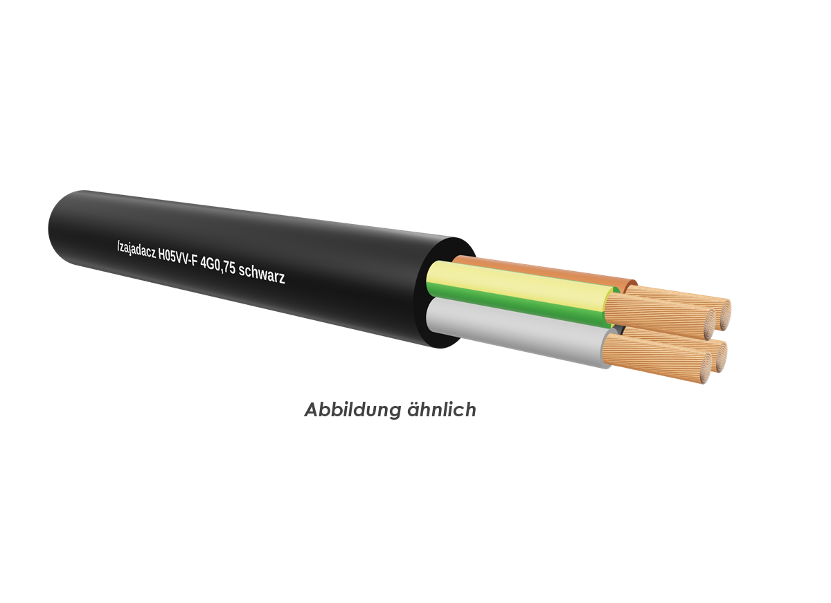 H05VV-F 4G0,75 schwarz Eca     Ring 100m 