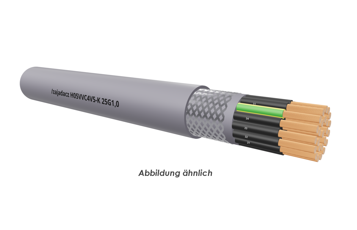 H05VVC4V5-K 25G1,0 VDE/HAR  Trommel 500m 