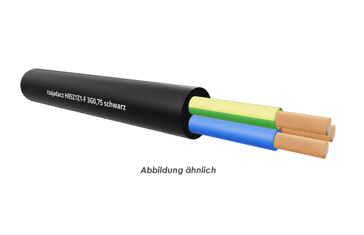 H05Z1Z1-F 3G0,75 schwarz    Trommel 500m 