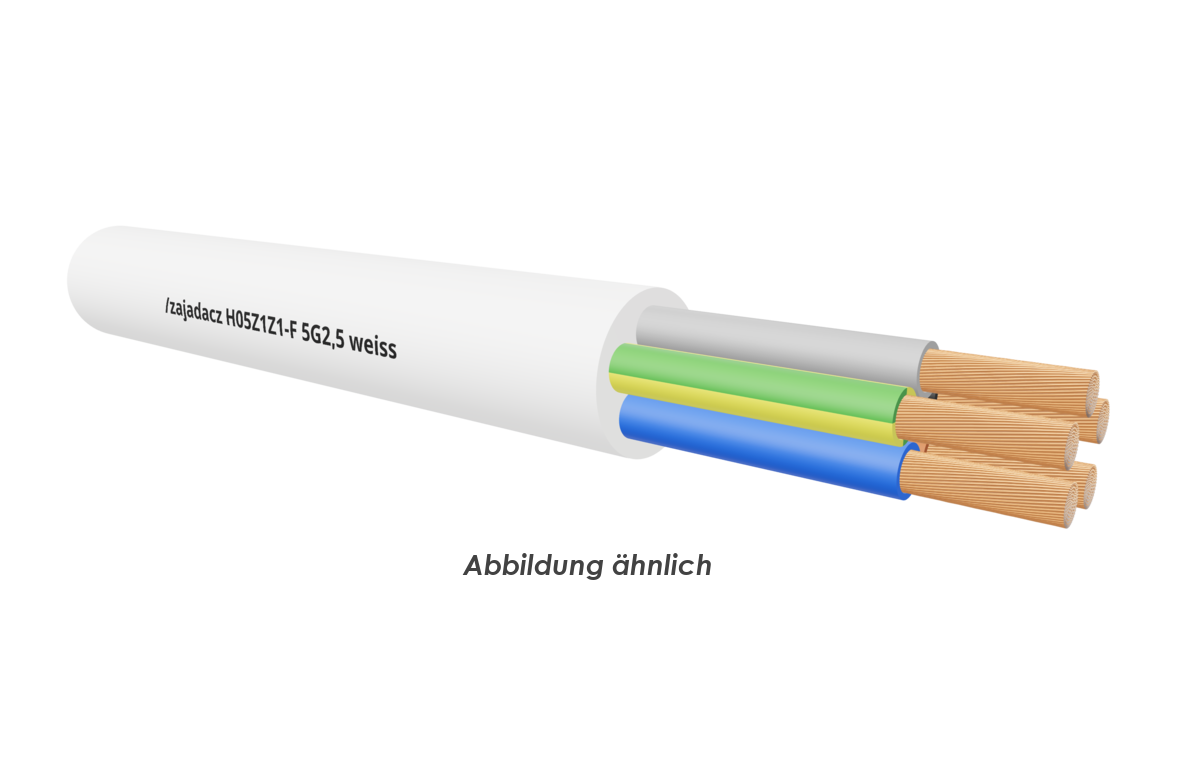 H05Z1Z1-F 5G2,5 weiss       Trommel 500m 