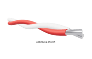 YV-Draht 2x0,8/1,4 weiss-rot  Spule 100m 