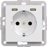 Hager Steckdose SCHUKO m. USB  WAS4055WM 
