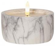 S&H LED-Kerze Marmoroptik 10x7,5cm 88222 