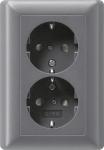 GIRA 078328 SCHUKO-Doppelsteckdose SH+ 