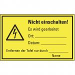 HEIN 2643 Warnschild Nicht einschalten! 