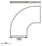 Unex Abdeckung Bogen 90° 150mm     66161 