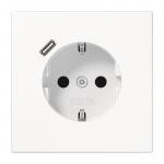 Jung SCHUKOsteckdose m.USB  LS1520-18CWW 