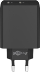 Goobay Dual USB-Schnellladegerät schwarz 