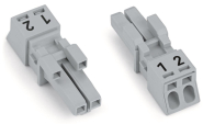 WAGO 890-242 Buchse,2-polig,Kod. B,grau 
