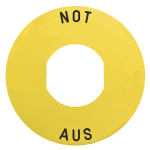 GS Schild, D=60mm, gelb, NOT AUS ZBY9260 