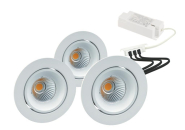 Rutec LED-Einbaustrahler3er   ALU57331WW 