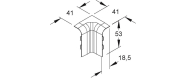 Kleinhuis Inneneck 90° 53x18,5mm SFI50.3 