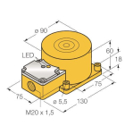 Turck Induktiver Sensor NI60-K90SR-VP4X2 