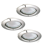 EGLO SET 3xEinbauspot Chrom starr  94236 