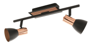 EGLO Spot/2 Schwarz/Kupfer BARNHAM 94585 