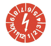 Cimco Prüfplaketten Blitz rot     182670 