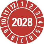 HEIN 188602 Prüfplakette 2028 rot Folie 