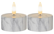 S&H LED-Kerze Marmoroptik 5,5x6cm  88220 