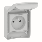 Schneider Anbausteckdosen grau     81140 