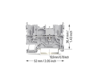 WAGO 2022-1601 2-Pin-Basisklemme,für 