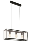 EGLO Hängeleuchte/3 Schwarz/Klar   49393 