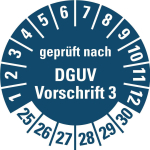 HEIN 188062 Prüfplakette DGUV3 25-30 