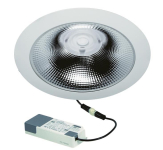 Rutec Downlight GLAN ws UGR19 hochglanz 