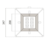 PIL Steel Square 20 -6 LED ELL    301469 