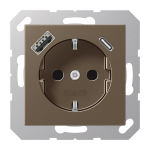 Jung SCHUKOsteckdose m.USB  A1520-15CAMO 