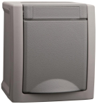 RED Schuko Steckdose FR AP  m.Klappdecke 