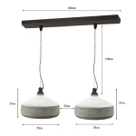 BAIL Concrete Pendant 2 Lights    141575 