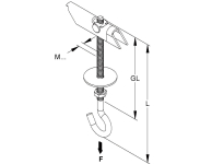 Kleinhuis Kippdübel M4 70mm Haken  22H70 