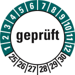 HEIN 185596 Prüfplakette geprüft 25-30 