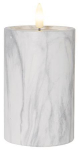 S&H LED-Kerze Marmoroptik 7,5x15cm 88218 