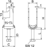 OBO 2056U M 16 A4 Bügelschelle 