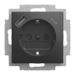BJ SCHUKO schwarz matt 20 EUCB2USBAC-915 