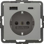 Berker Steckd.SCHUKO/USB AC 20W 48146084 