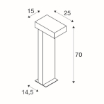 SLV RUSTY  PATHLIGHT 70 LED      1006347 