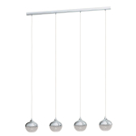 EGLO Hängeleuchte/4 E14 Chrom/Klar 98628 