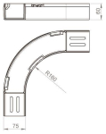 Unex Flachbogen 90° lichtgrau      66060 