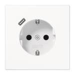 Jung SCHUKOsteckdose m.USB  LS1520-18CWW 