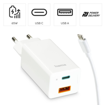 Hama USB-Schnellladegerät Set 65W 200016 