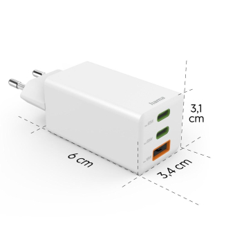 Hama USB-Schnellladegerät 65W ws  201996 